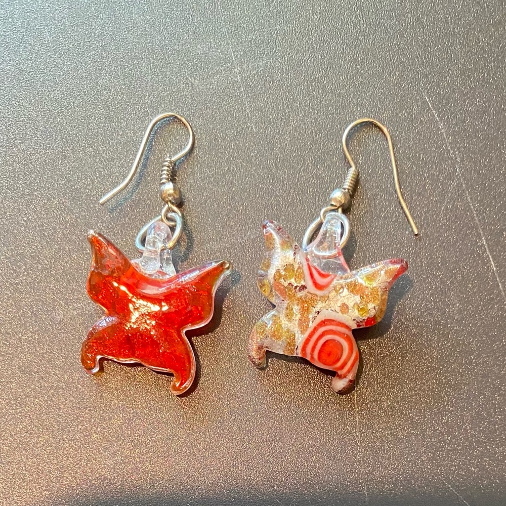 Elegant Glass Butterfly Earrings